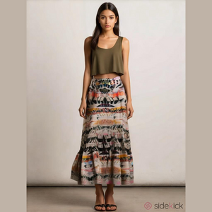 Aztec Southwest Boho style Maxi skirt